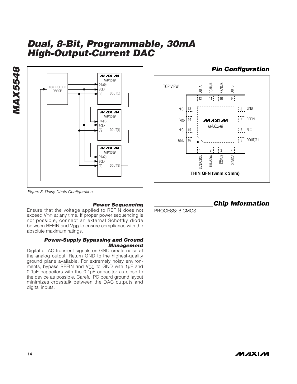 Max5548, Pin configuration chip information | Rainbow Electronics MAX5548 User Manual | Page 14 / 15