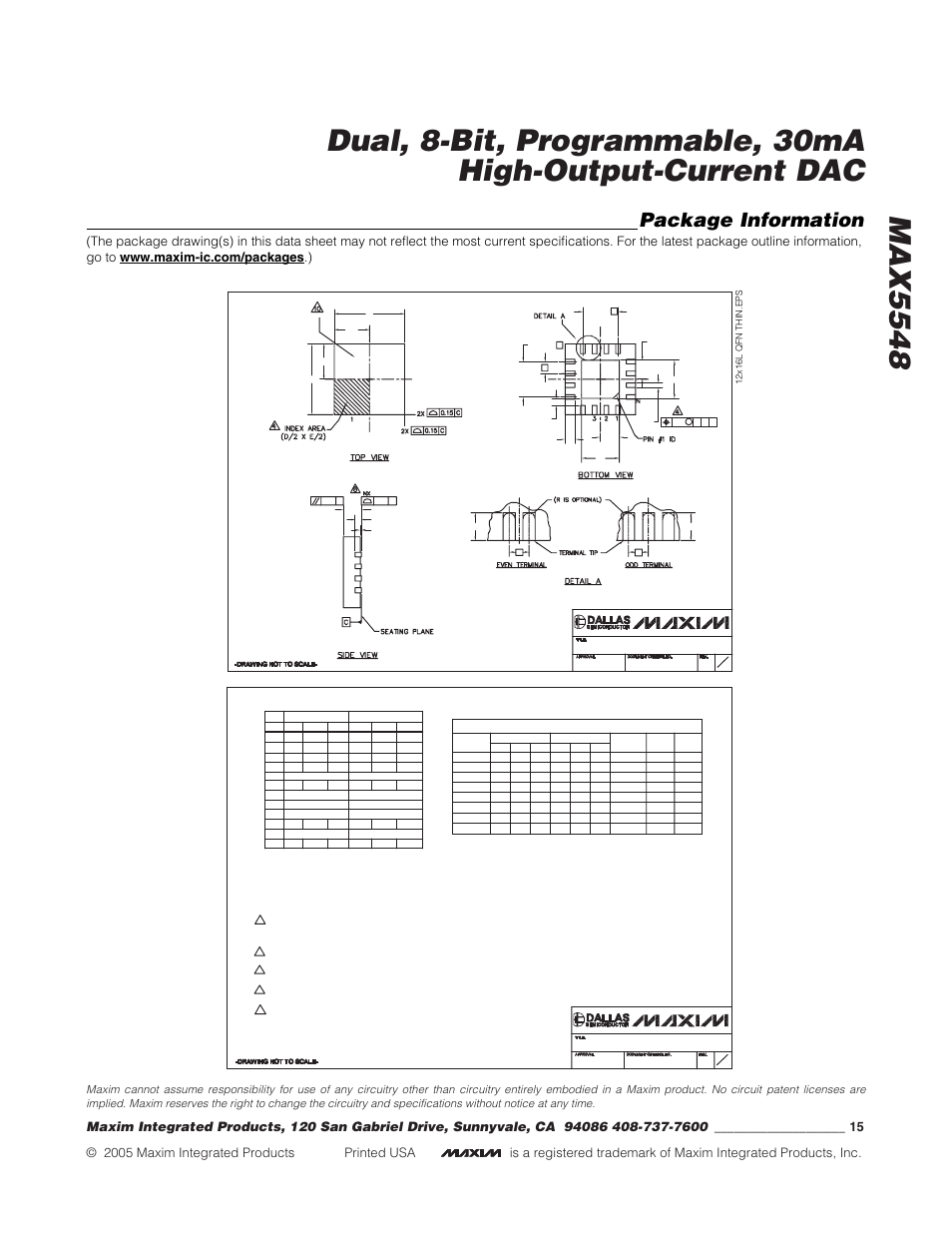 Package information | Rainbow Electronics MAX5548 User Manual | Page 15 / 15