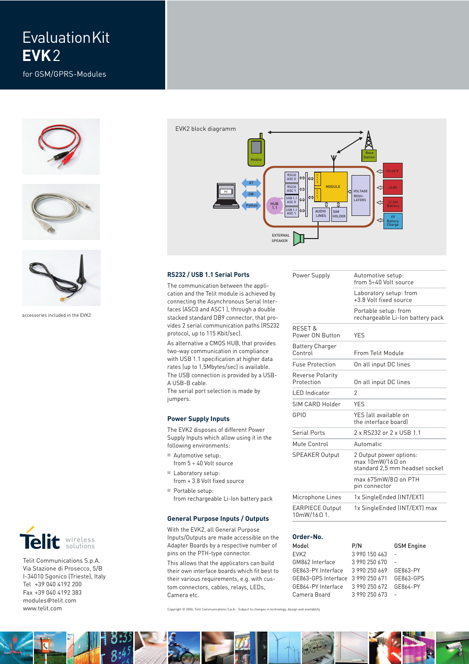 Evaluationkit evk 2, For gsm/gprs-modules | Rainbow Electronics EVK2 User Manual | Page 2 / 2