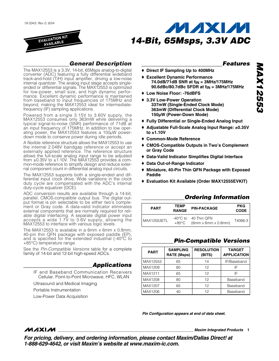 Rainbow Electronics MAX12553 User Manual | 28 pages