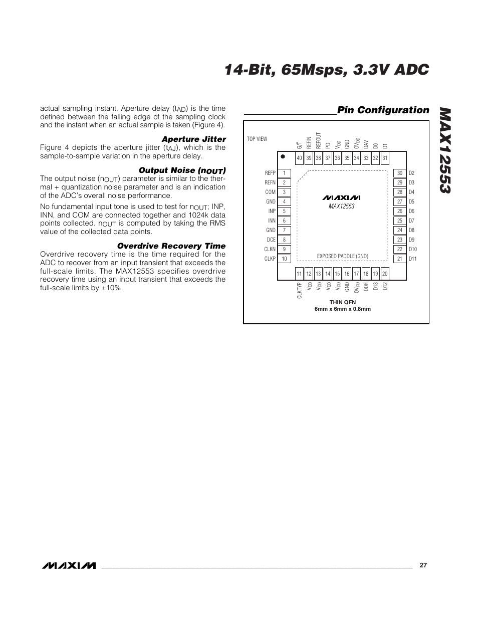 Pin configuration | Rainbow Electronics MAX12553 User Manual | Page 27 / 28