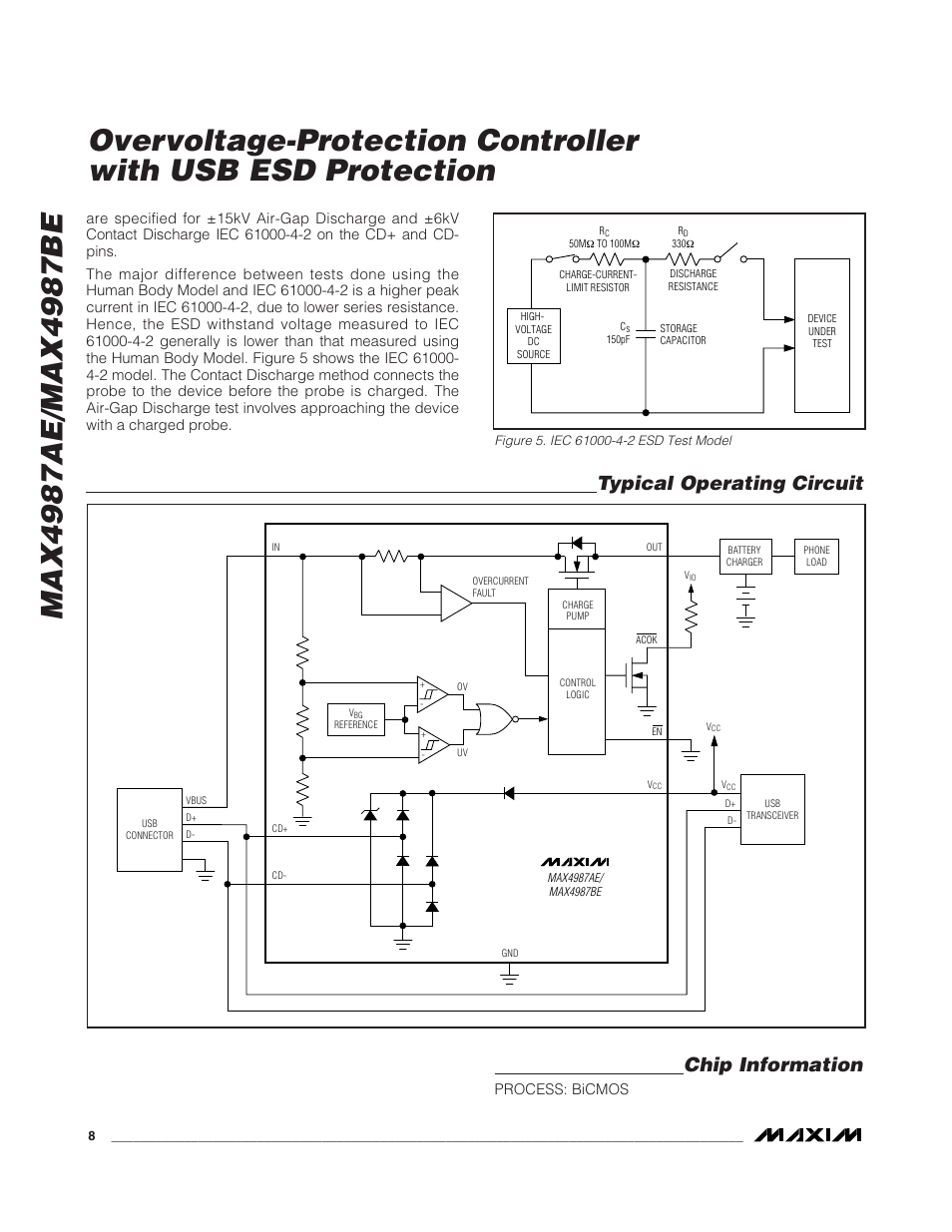 Typical operating circuit chip information | Rainbow Electronics MAX4987BE User Manual | Page 8 / 10