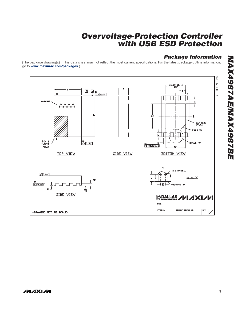 Package information | Rainbow Electronics MAX4987BE User Manual | Page 9 / 10