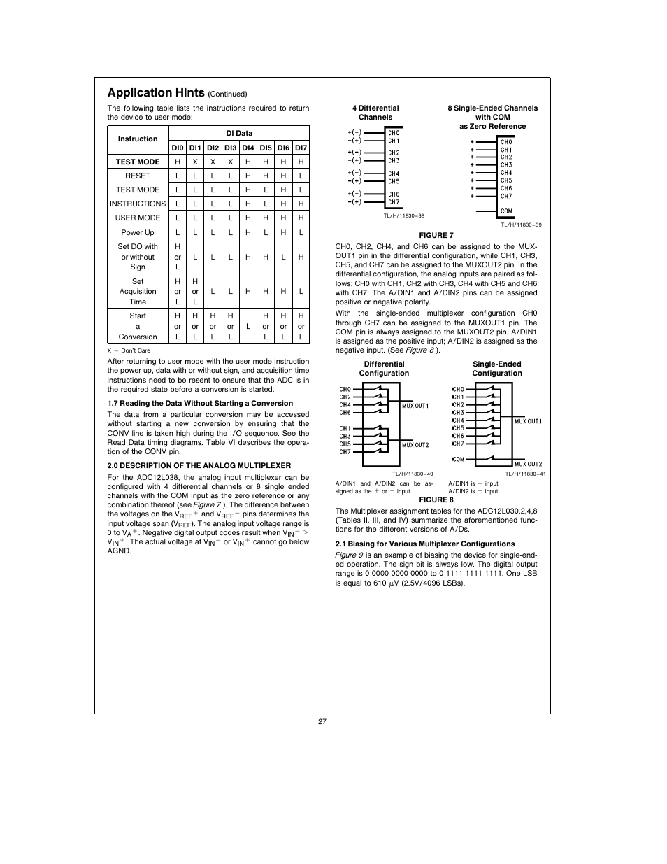 Application hints | Rainbow Electronics ADC12L038 User Manual | Page 27 / 40