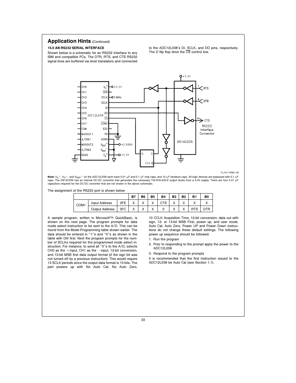 Application hints | Rainbow Electronics ADC12L038 User Manual | Page 33 / 40