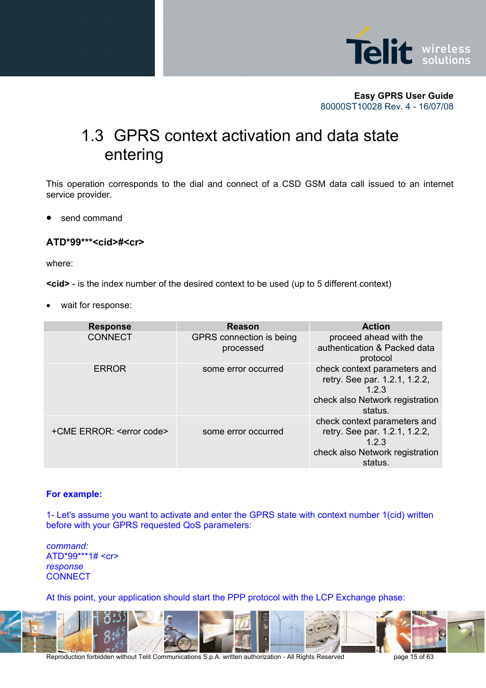 3 gprs context activation and data state entering | Rainbow Electronics GM862-QUAD-PY User Manual | Page 15 / 63