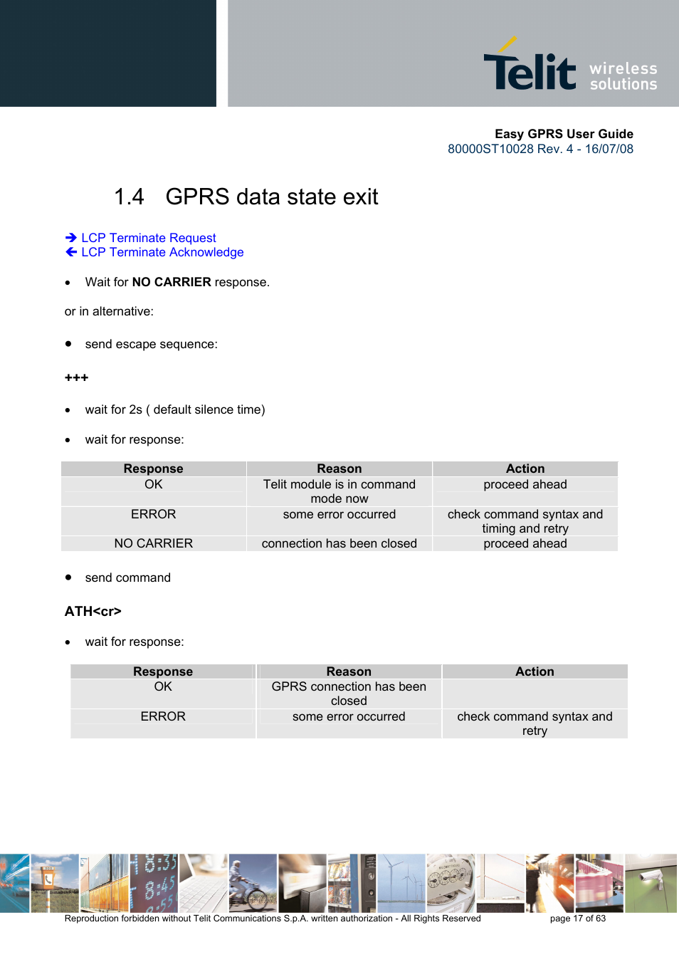 4 gprs data state exit | Rainbow Electronics GM862-QUAD-PY User Manual | Page 17 / 63