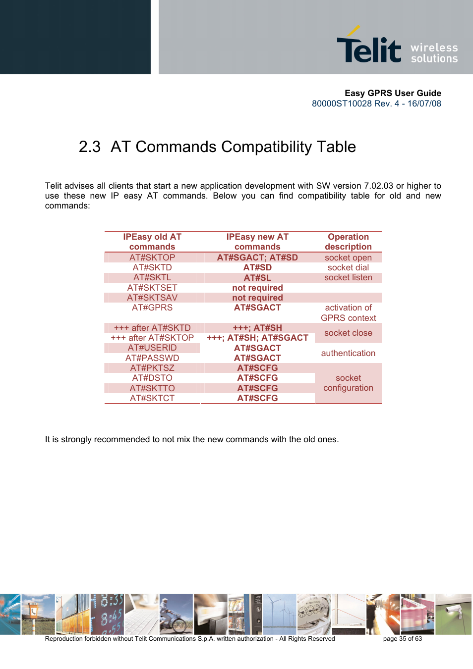 3 at commands compatibility table | Rainbow Electronics GM862-QUAD-PY User Manual | Page 35 / 63