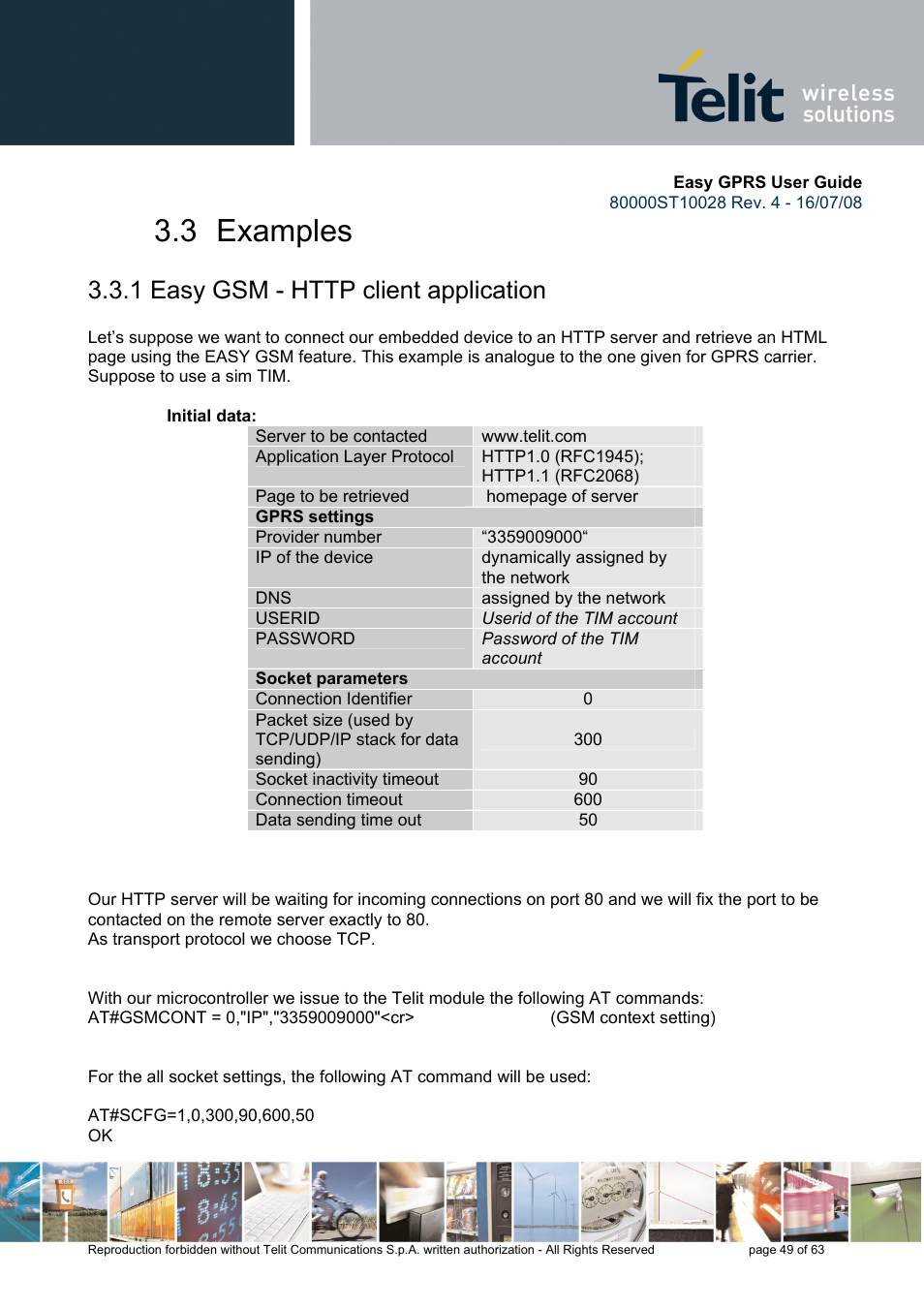 3 examples, 1 easy gsm - http client application | Rainbow Electronics GM862-QUAD-PY User Manual | Page 49 / 63