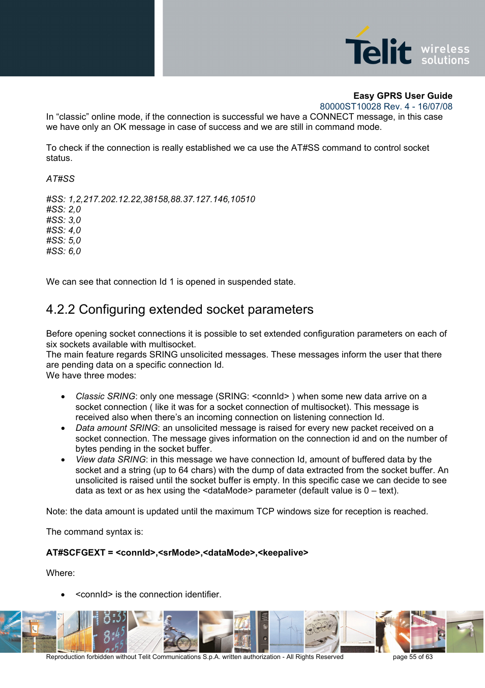 2 configuring extended socket parameters | Rainbow Electronics GM862-QUAD-PY User Manual | Page 55 / 63