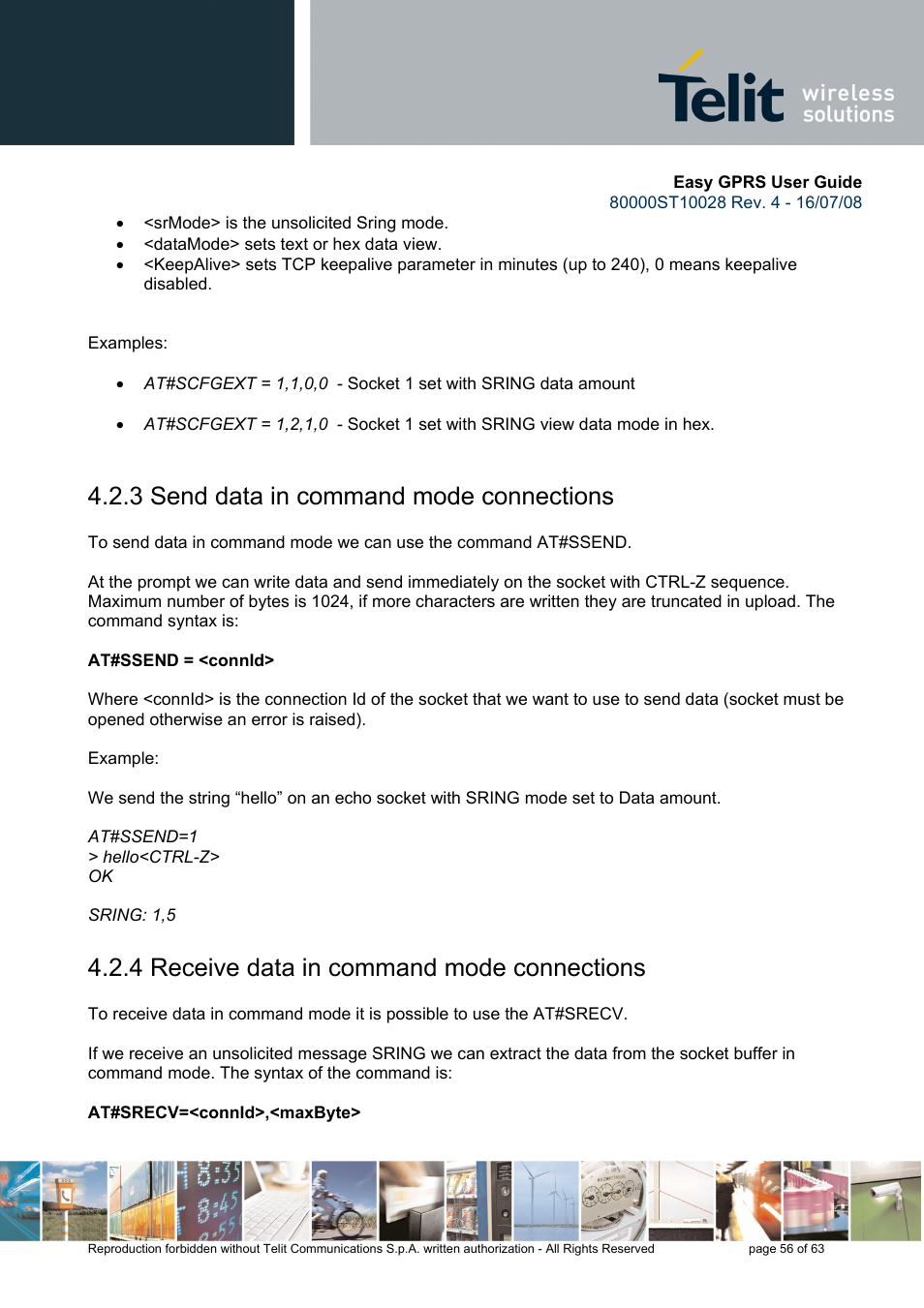 3 send data in command mode connections, 4 receive data in command mode connections | Rainbow Electronics GM862-QUAD-PY User Manual | Page 56 / 63