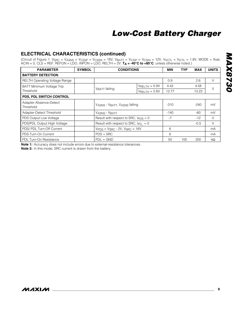 Max8730 low-cost battery charger | Rainbow Electronics MAX8730 User Manual | Page 9 / 29