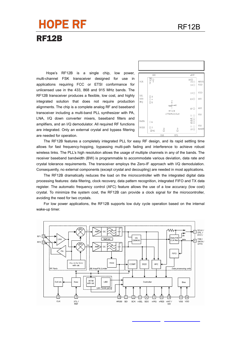 Rainbow Electronics RF12B User Manual | 36 pages