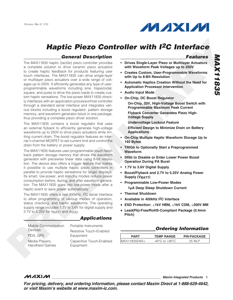 Rainbow Electronics MAX11835 User Manual | 1 page