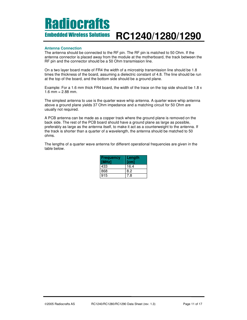 Rainbow Electronics RC1290 User Manual | Page 11 / 17