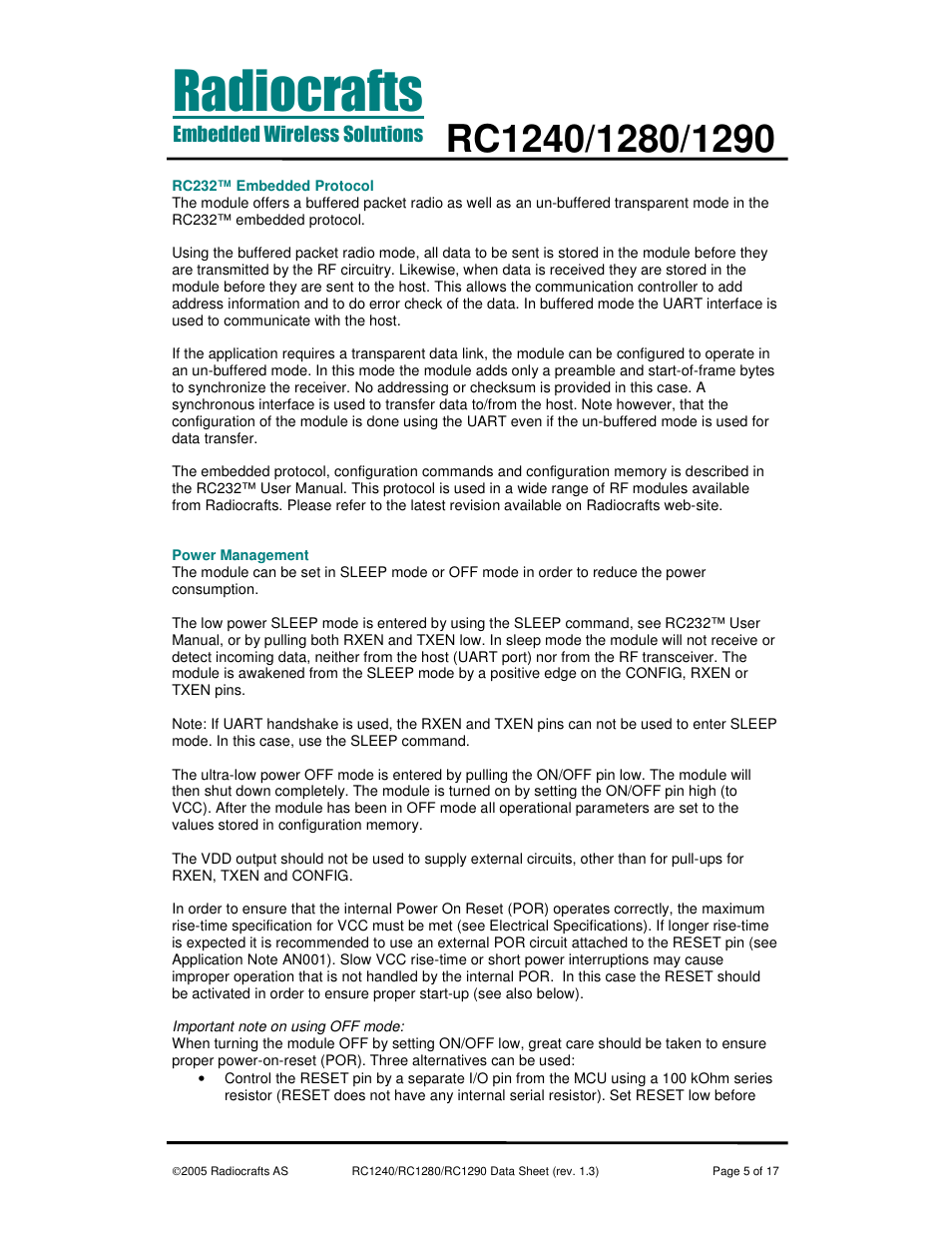 Rainbow Electronics RC1290 User Manual | Page 5 / 17