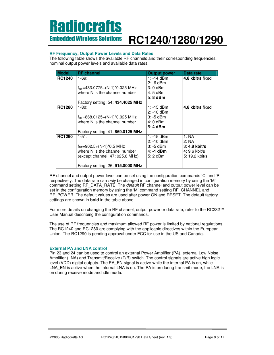 Rainbow Electronics RC1290 User Manual | Page 9 / 17