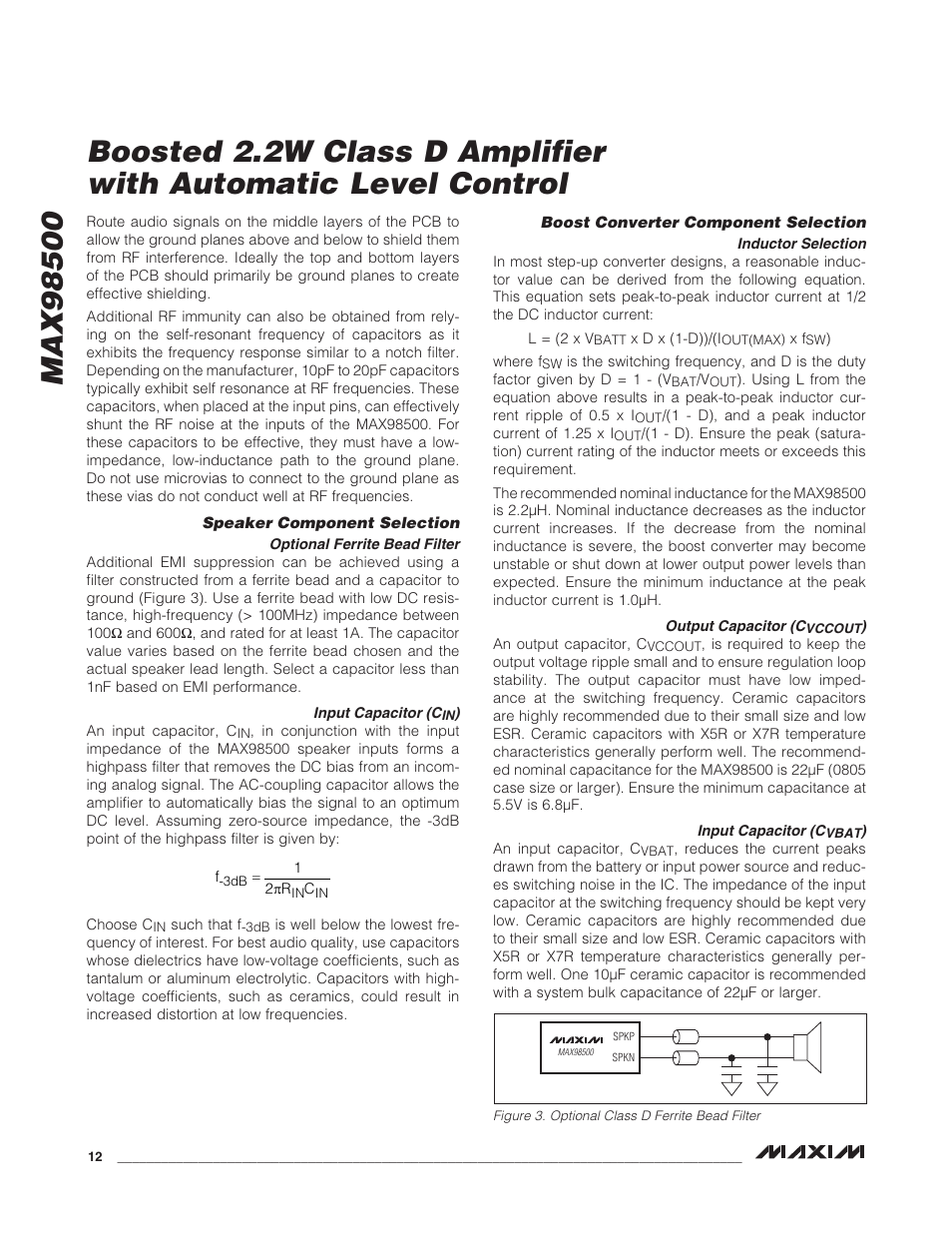 Rainbow Electronics MAX98500 User Manual | Page 12 / 15