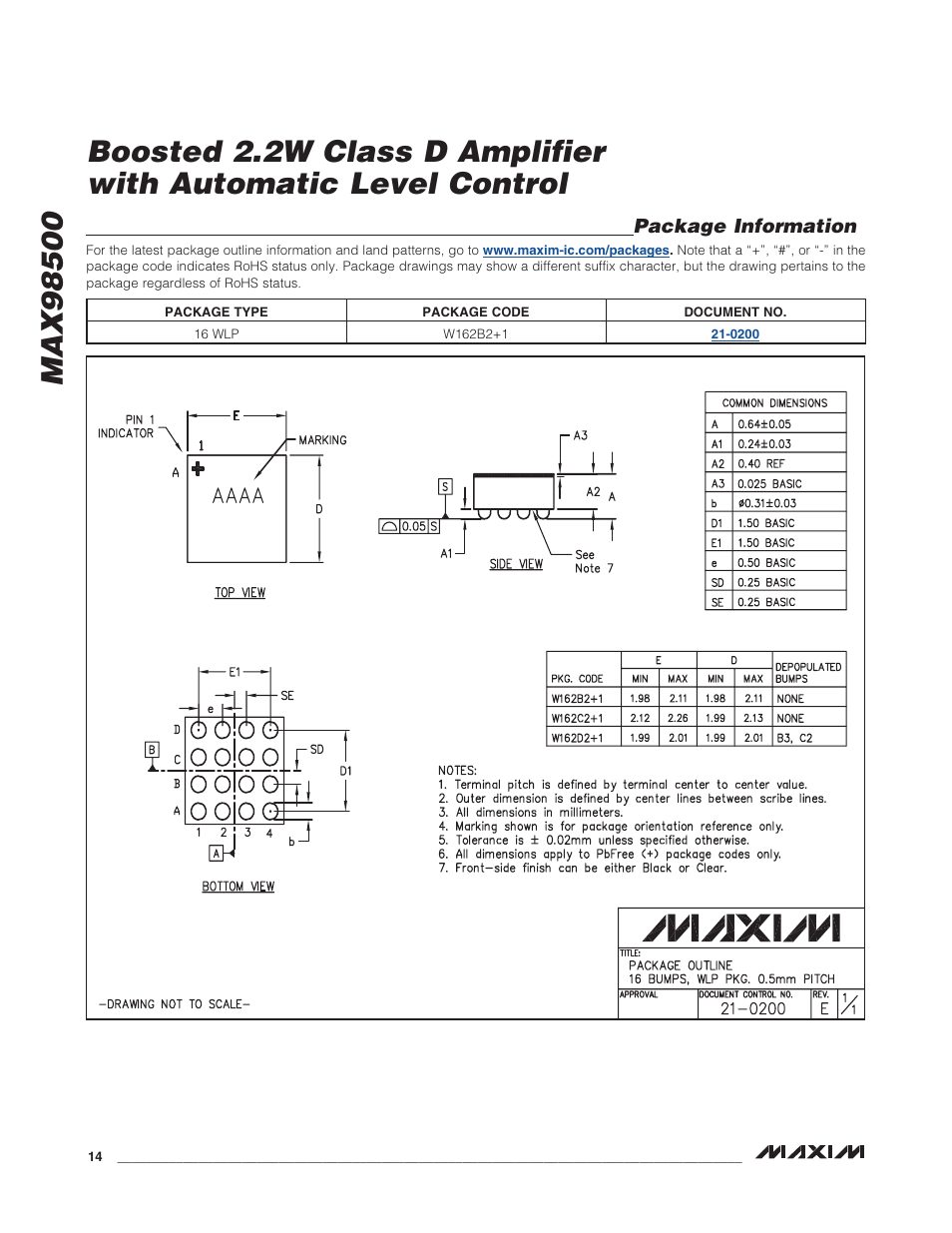 Rainbow Electronics MAX98500 User Manual | Page 14 / 15