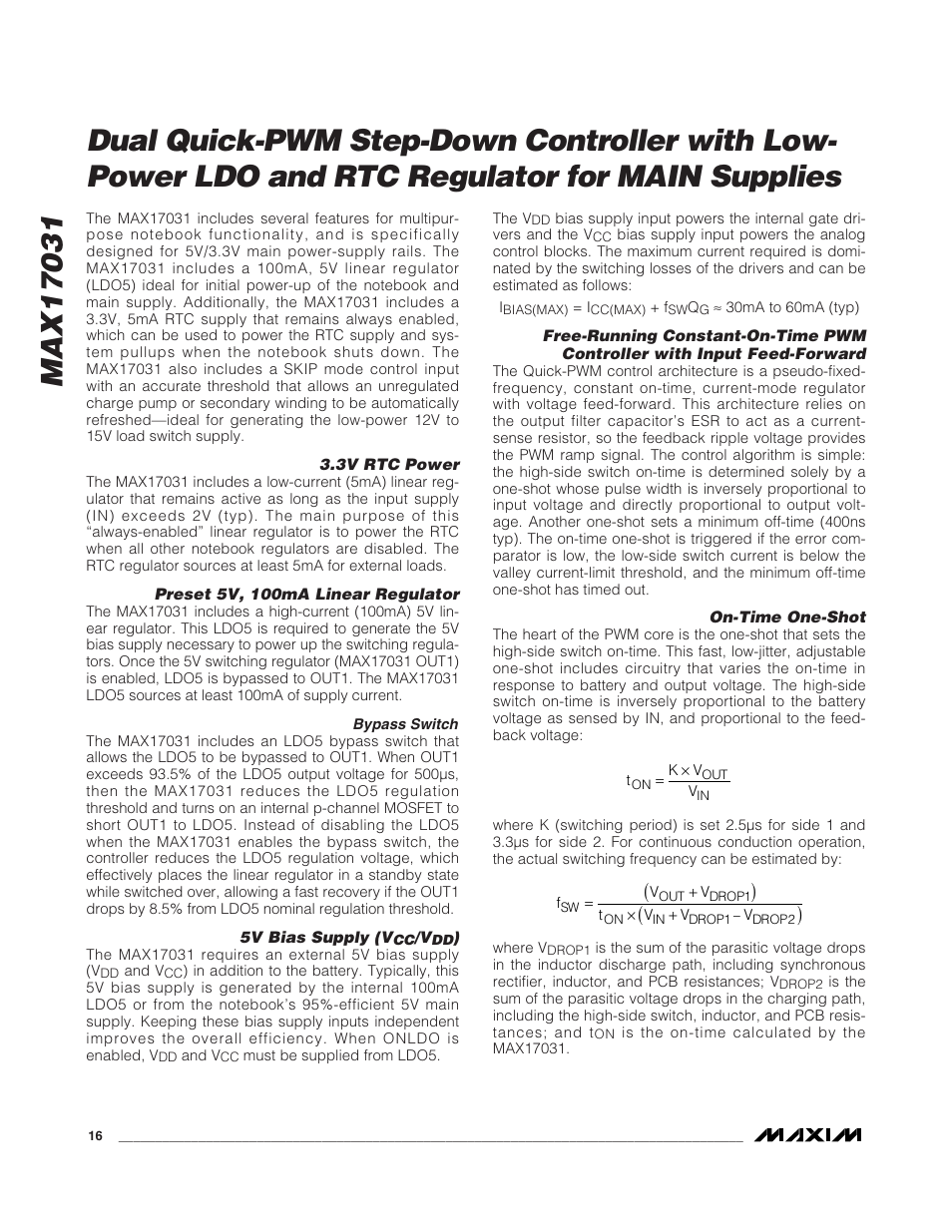 Rainbow Electronics MAX17031 User Manual | Page 16 / 24