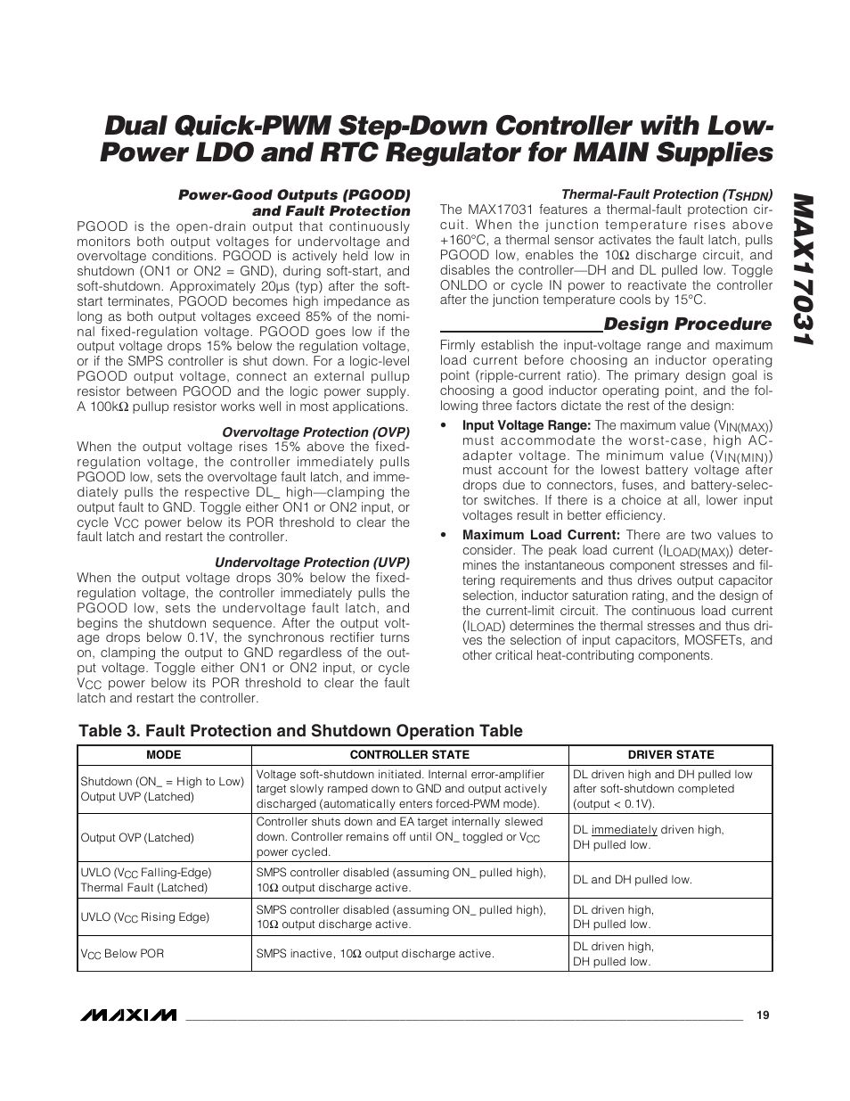 Design procedure | Rainbow Electronics MAX17031 User Manual | Page 19 / 24