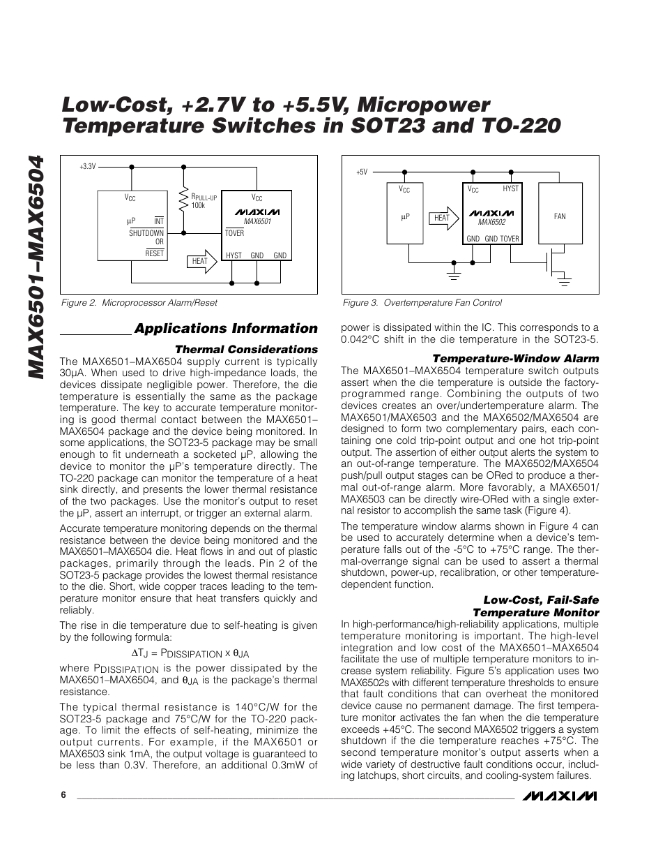 Applications information | Rainbow Electronics MAX6504 User Manual | Page 6 / 9