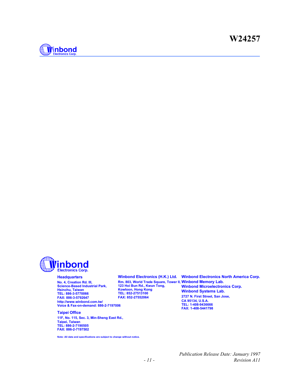 Rainbow Electronics W24257 User Manual | Page 11 / 11