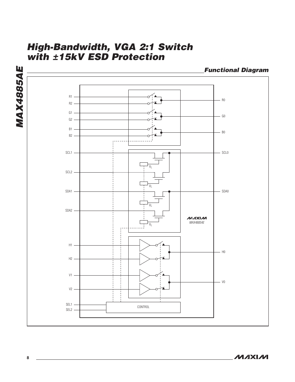 Functional diagram | Rainbow Electronics MAX4885AE User Manual | Page 8 / 10