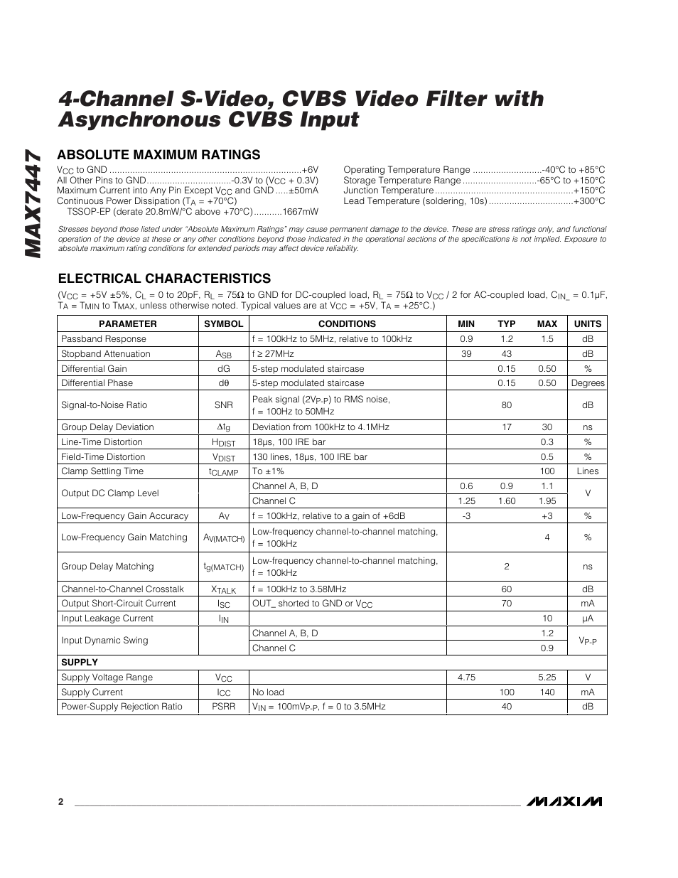 Rainbow Electronics MAX7447 User Manual | Page 2 / 6