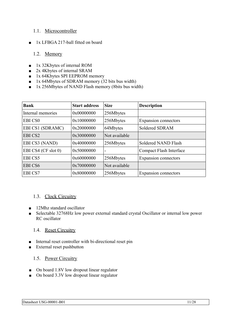 Microcontroller, Memory, Clock circuitry | Reset circuitry, Power circuitry | Rainbow Electronics SBC35-A9260-C12 User Manual | Page 11 / 28