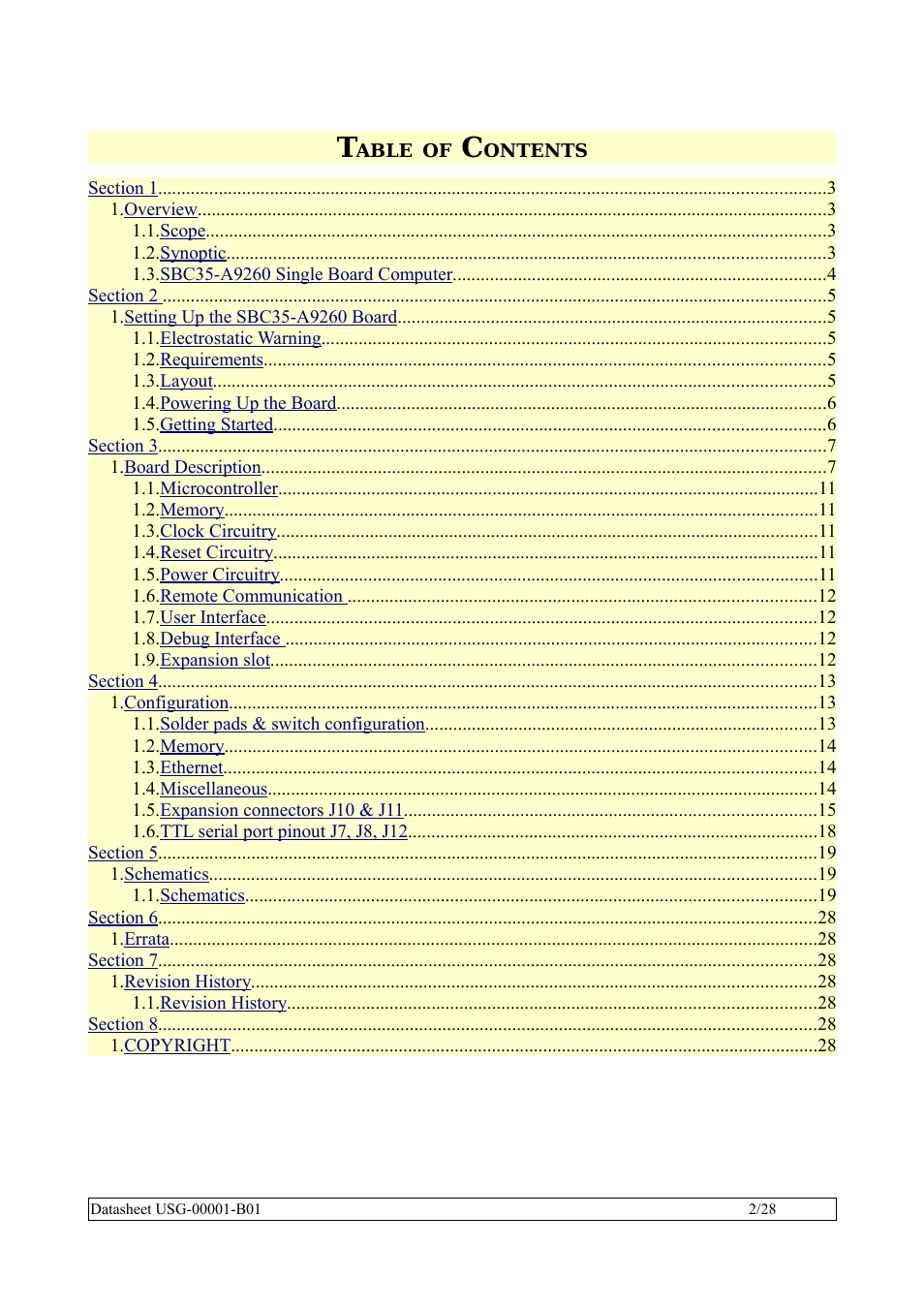 Rainbow Electronics SBC35-A9260-C12 User Manual | Page 2 / 28