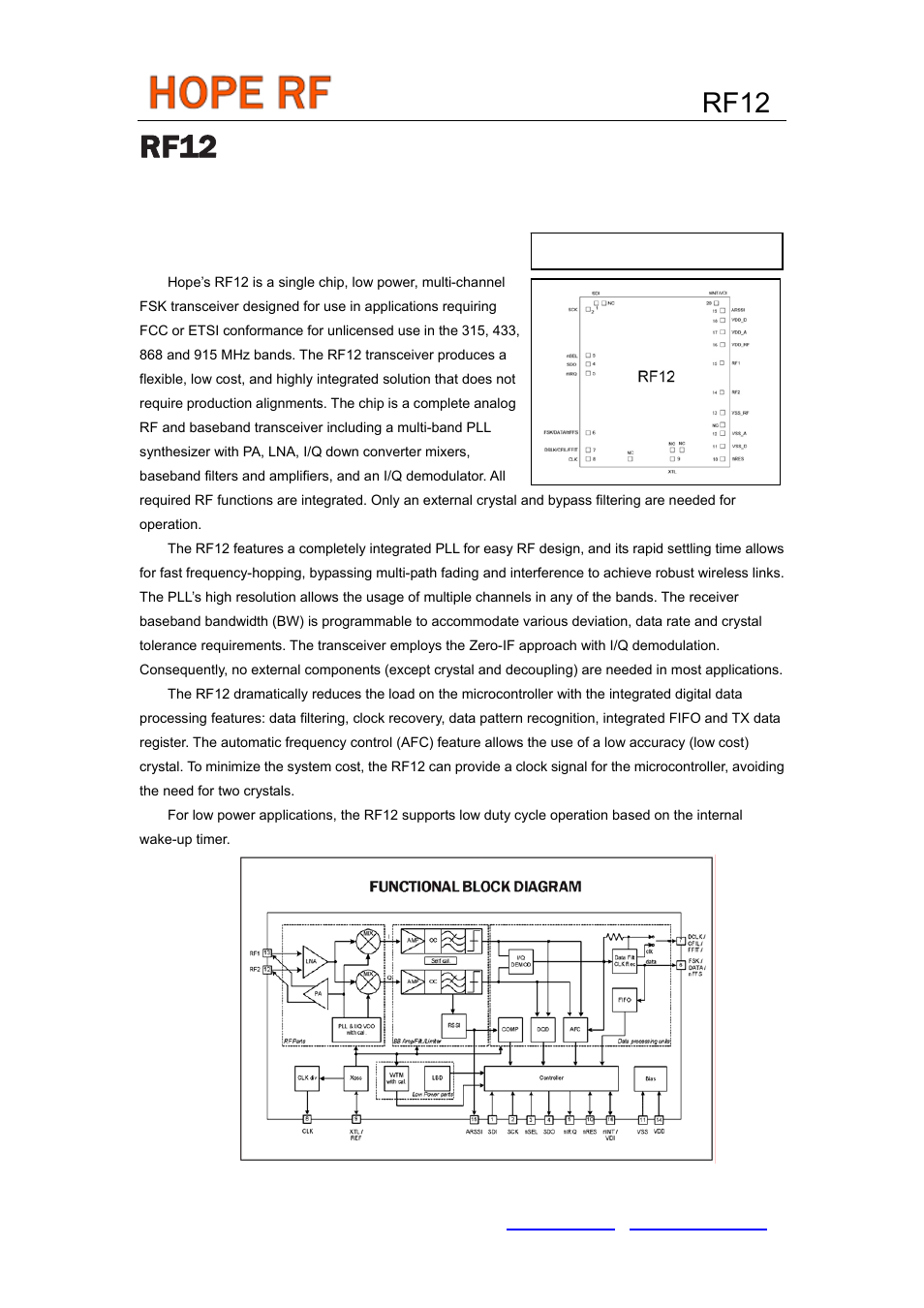 Rainbow Electronics RF12 User Manual | 31 pages