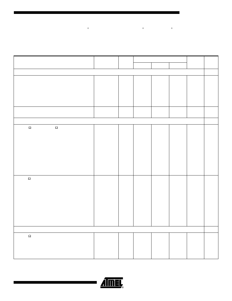 Electrical operating characteristics | Rainbow Electronics TS81102G0 User Manual | Page 11 / 38