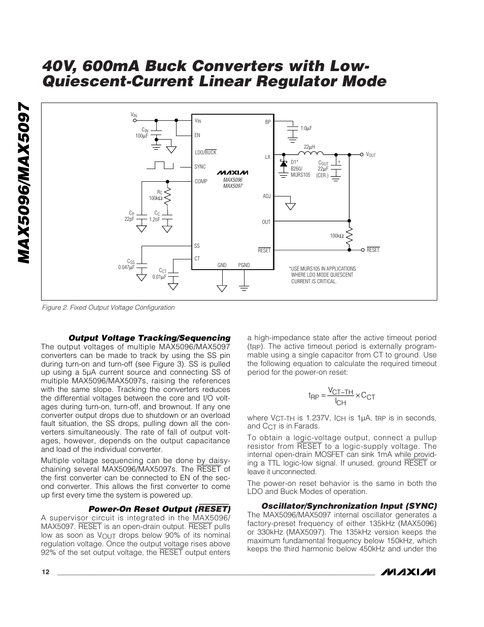 Reset | Rainbow Electronics MAX5097 User Manual | Page 12 / 20