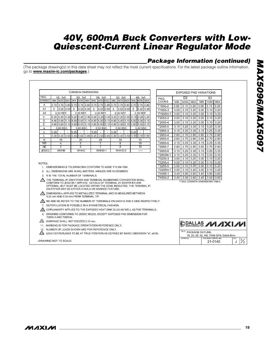 Rainbow Electronics MAX5097 User Manual | Page 19 / 20