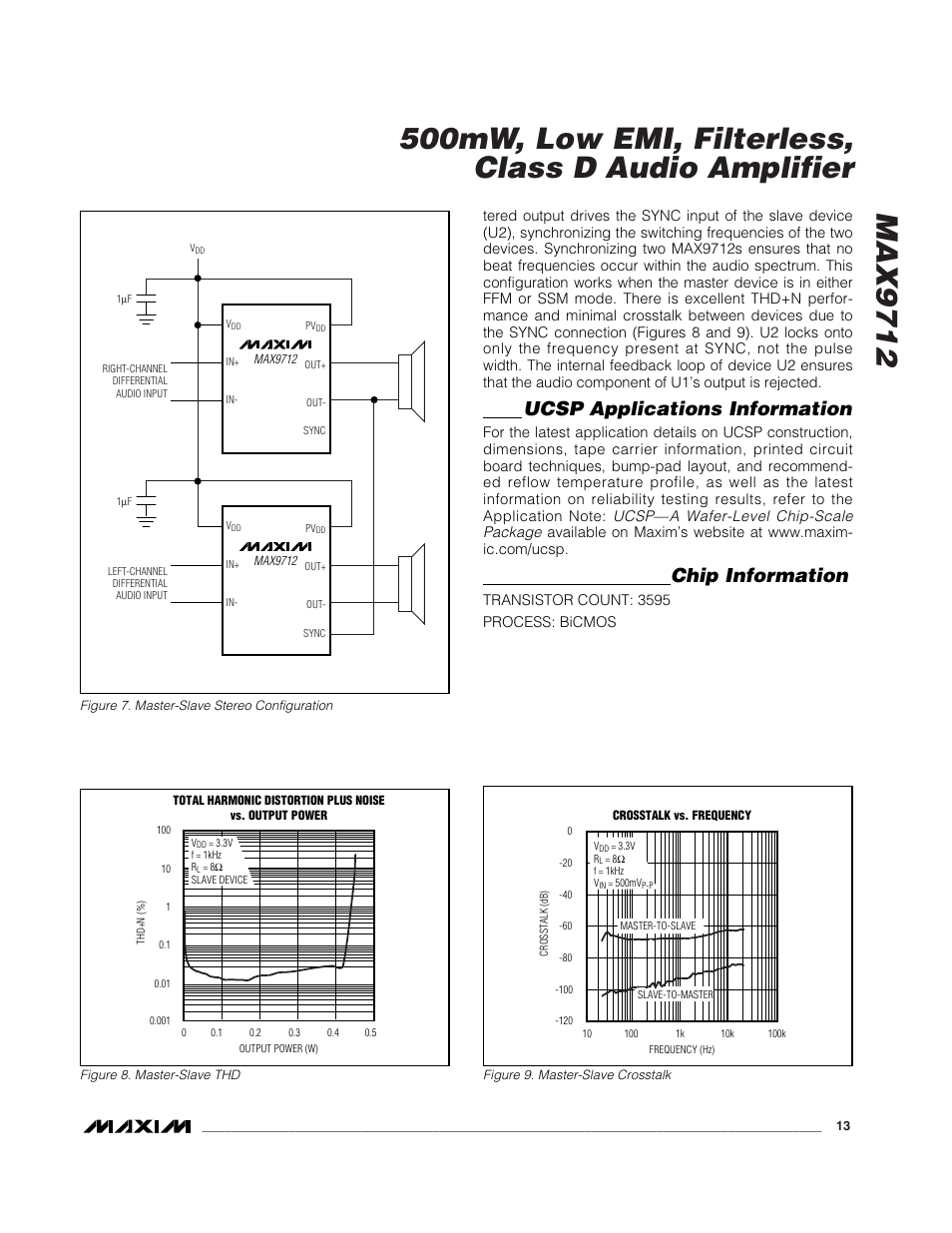 Ucsp applications information, Chip information | Rainbow Electronics MAX9712 User Manual | Page 13 / 18