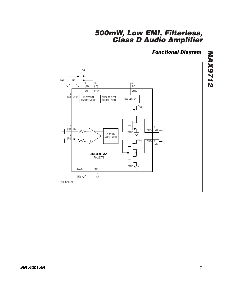Functional diagram | Rainbow Electronics MAX9712 User Manual | Page 7 / 18