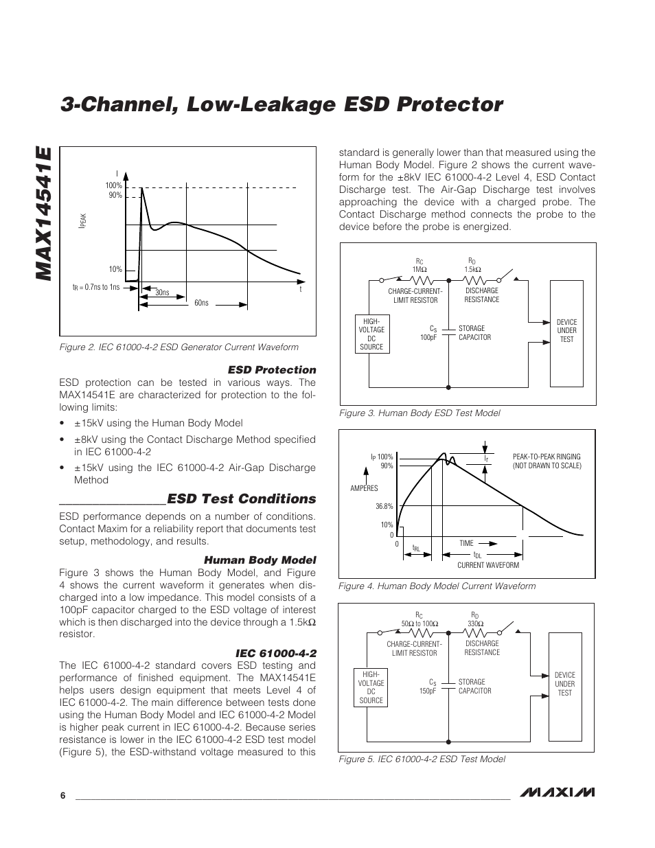 Esd test conditions | Rainbow Electronics MAX14541Е User Manual | Page 6 / 8