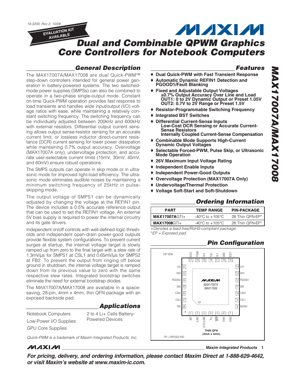 Rainbow Electronics MAX17008 User Manual | 36 pages