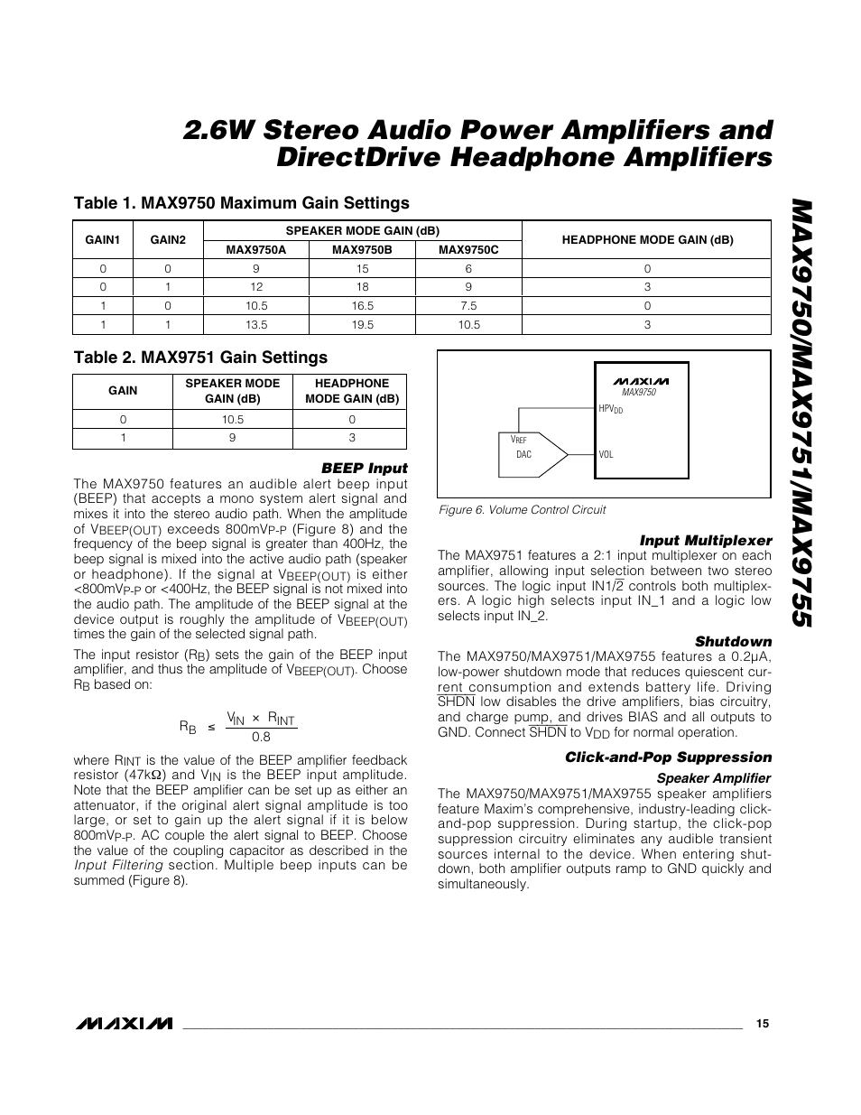 Rainbow Electronics MAX9755 User Manual | Page 15 / 31