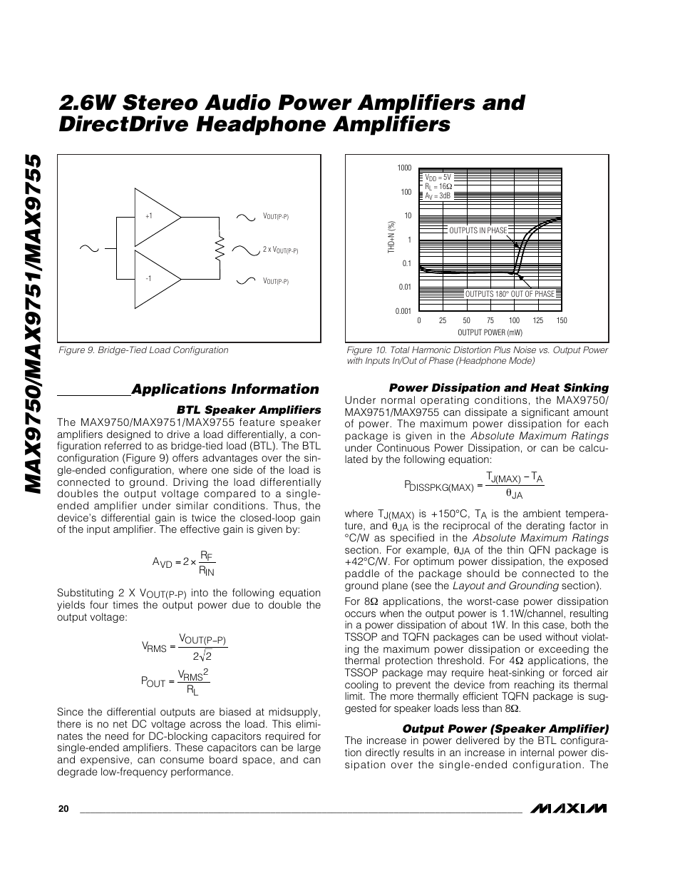 Applications information | Rainbow Electronics MAX9755 User Manual | Page 20 / 31