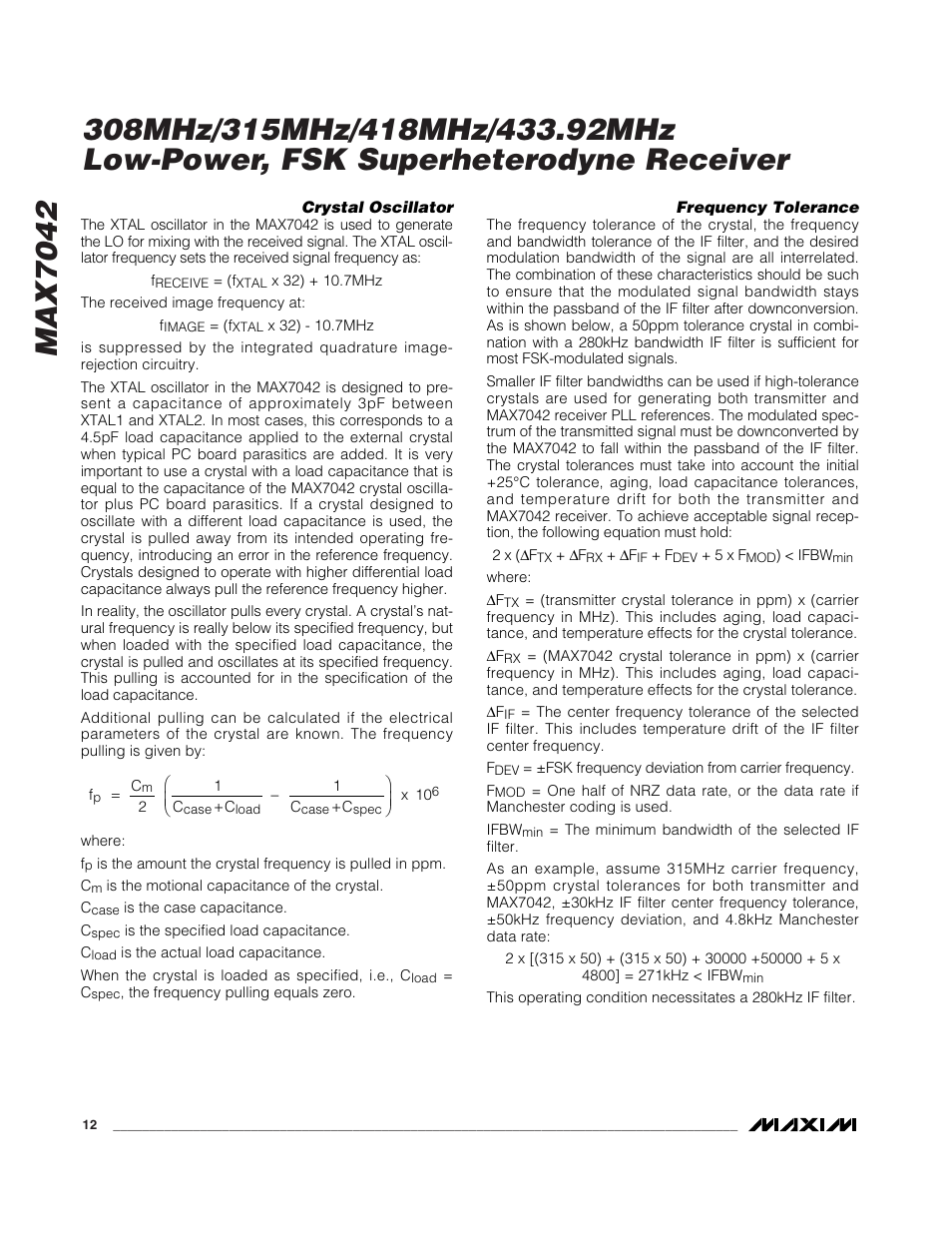 Rainbow Electronics MAX7042 User Manual | Page 12 / 18