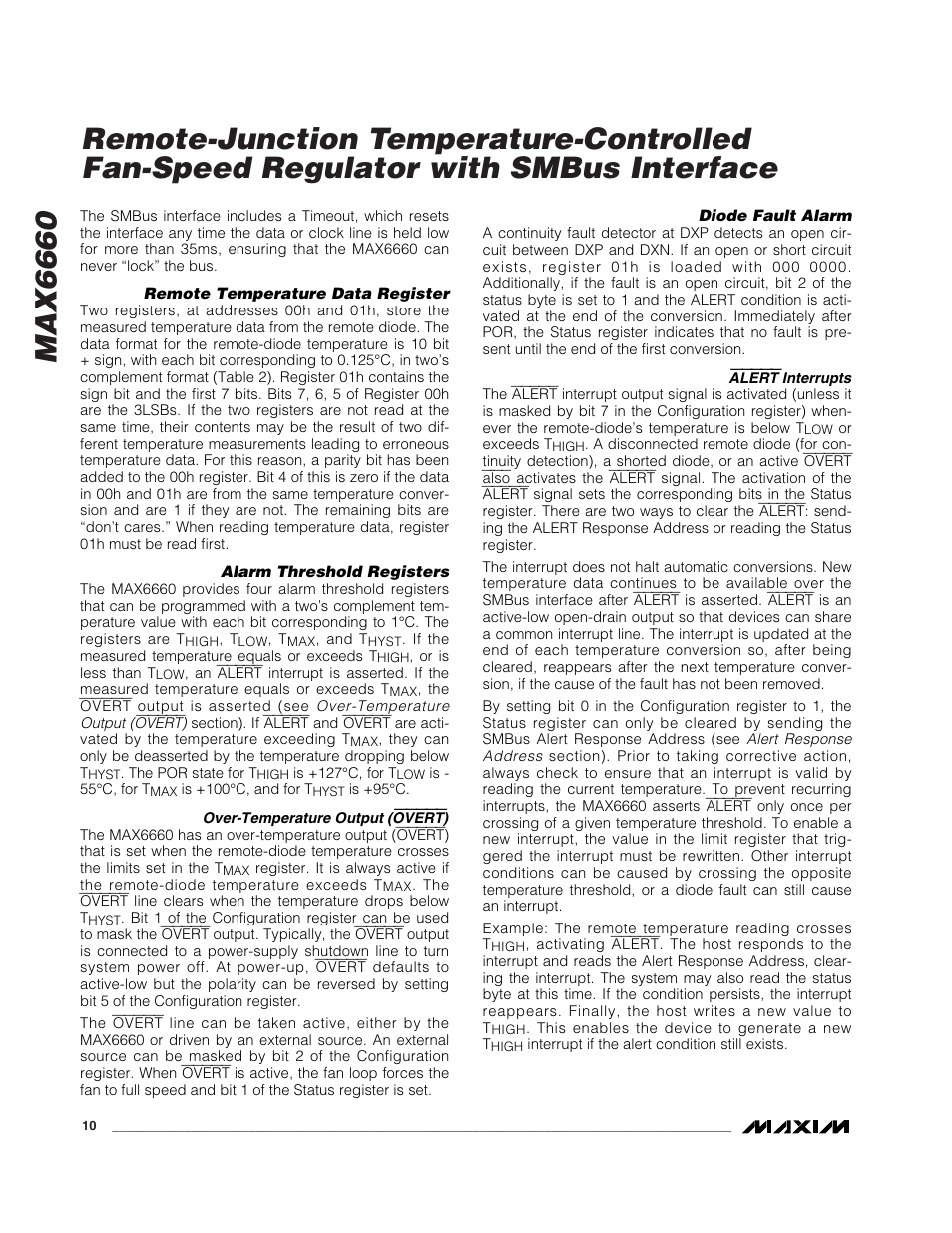 Rainbow Electronics MAX6660 User Manual | Page 10 / 21