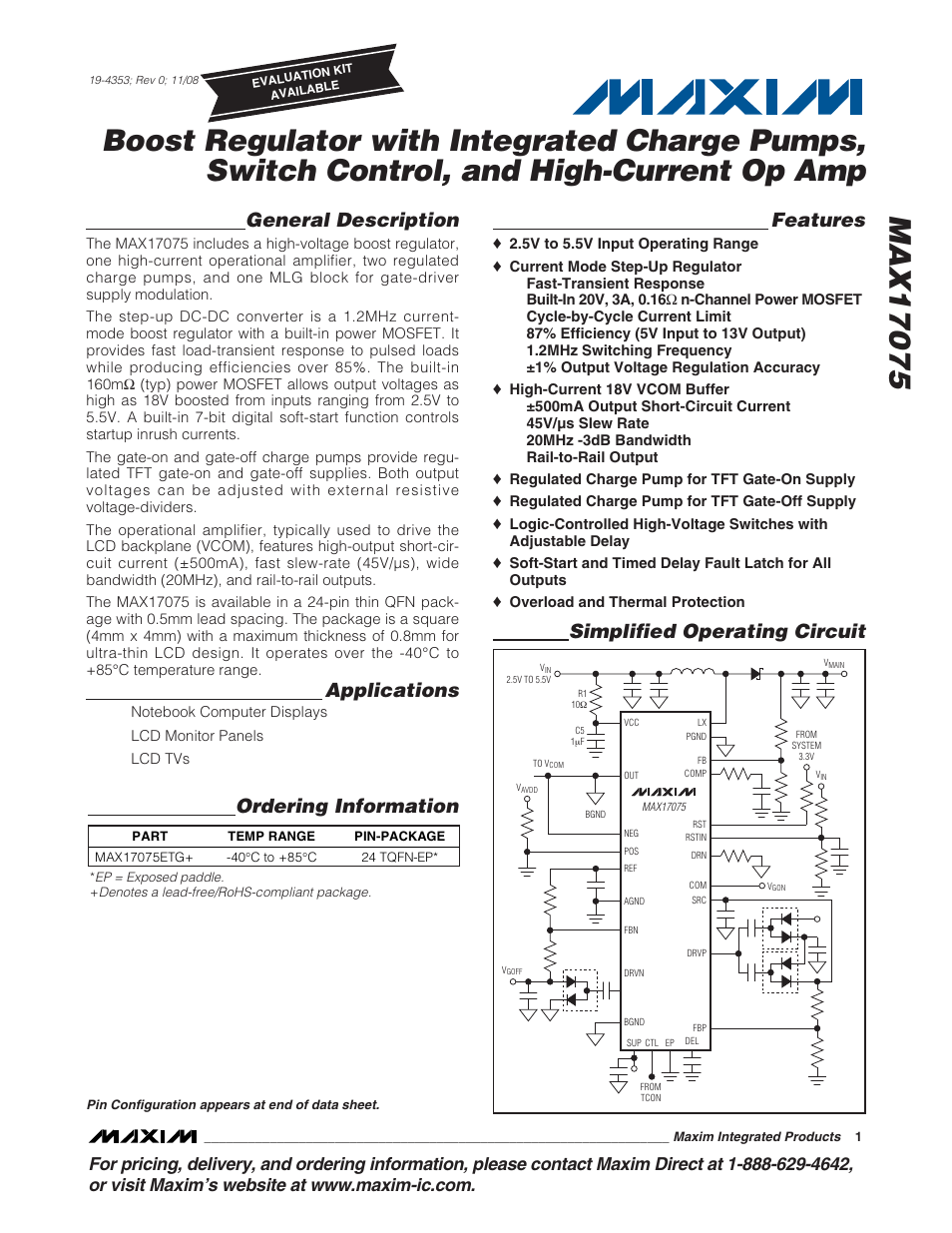 Rainbow Electronics MAX17075 User Manual | 22 pages