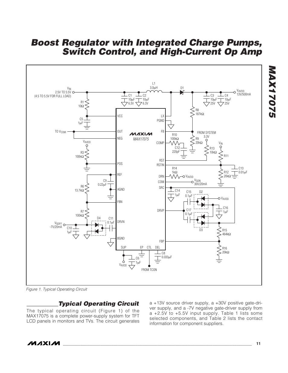 Typical operating circuit | Rainbow Electronics MAX17075 User Manual | Page 11 / 22