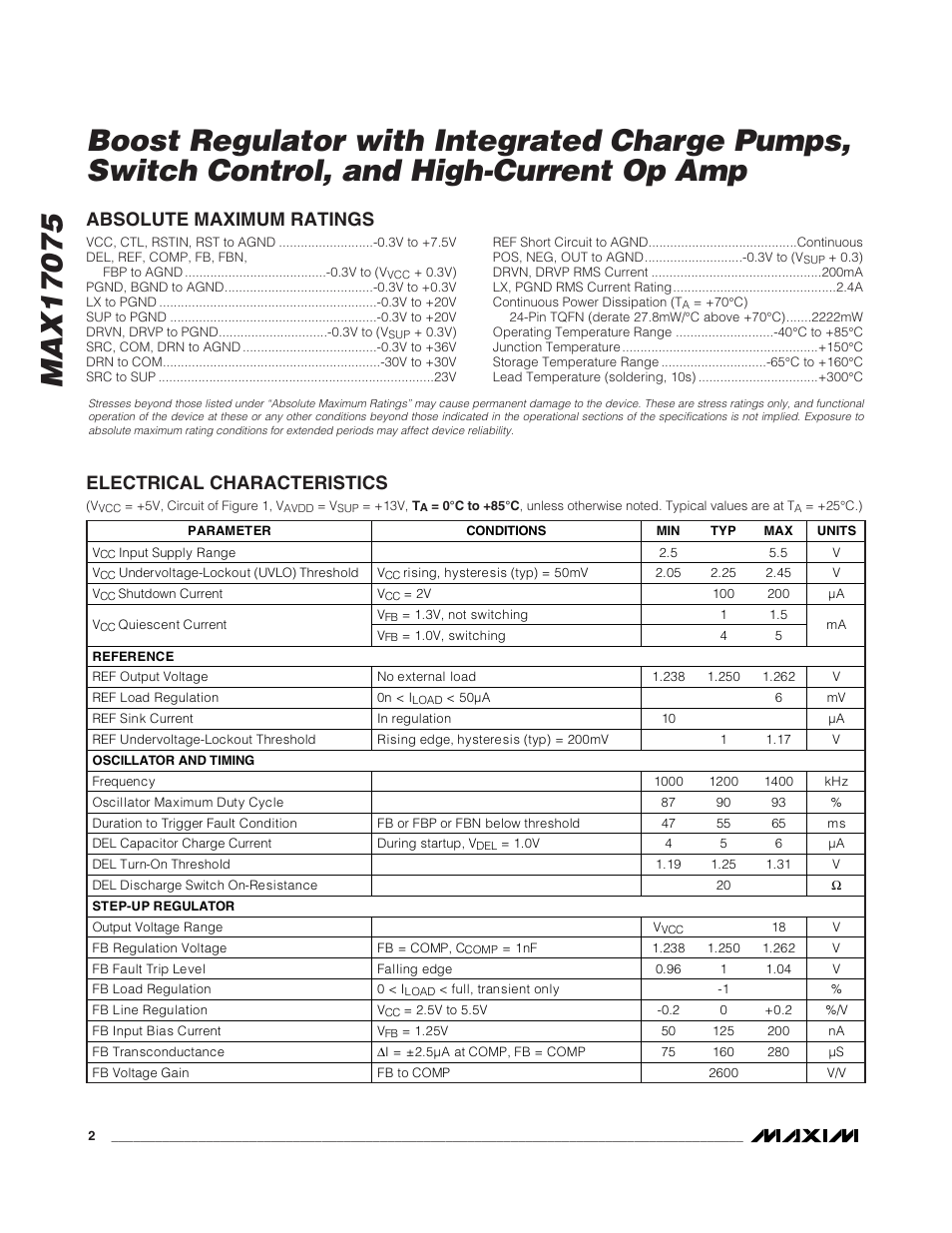 Rainbow Electronics MAX17075 User Manual | Page 2 / 22