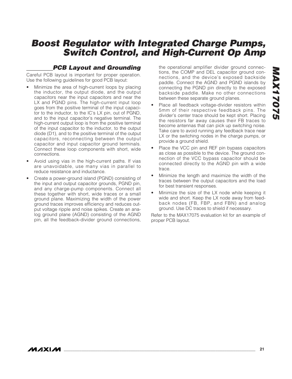Rainbow Electronics MAX17075 User Manual | Page 21 / 22