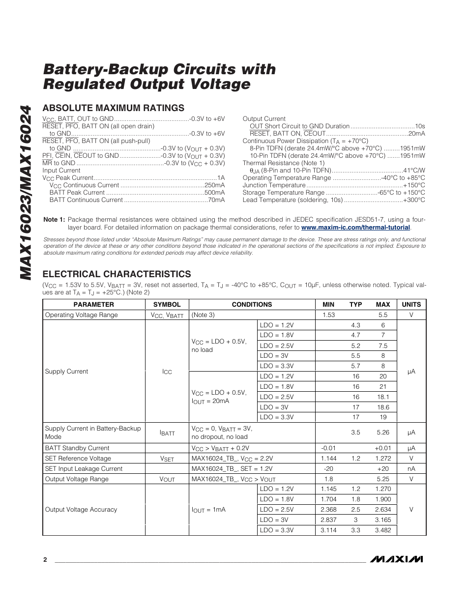 Rainbow Electronics MAX16024 User Manual | Page 2 / 17