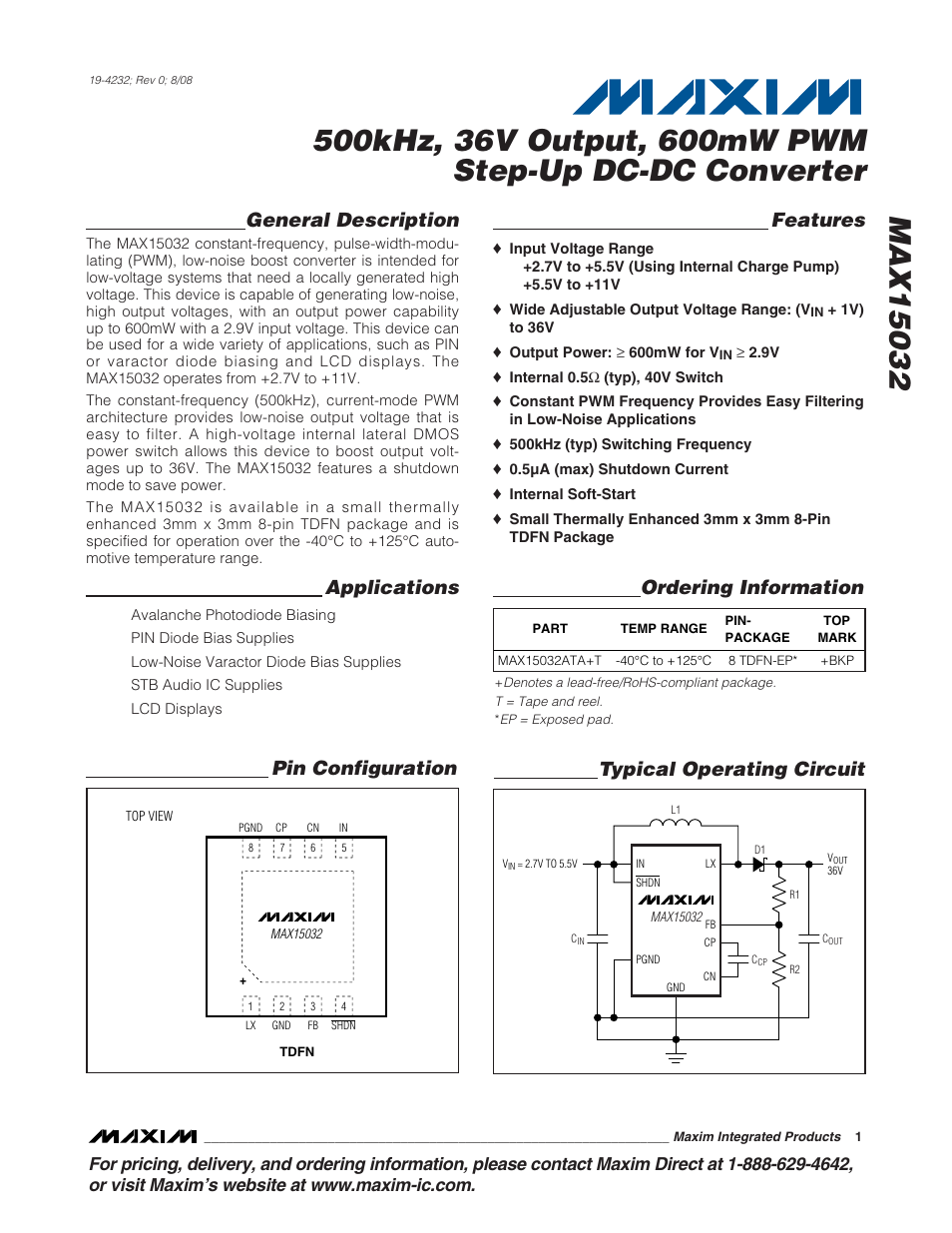 Rainbow Electronics MAX15032 User Manual | 10 pages