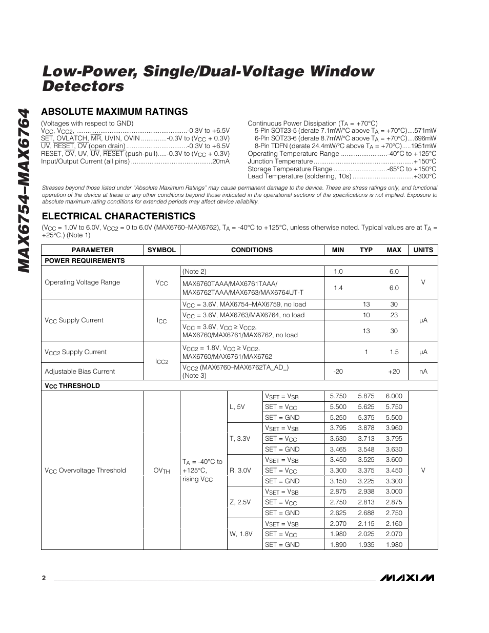 Rainbow Electronics MAX6764 User Manual | Page 2 / 22